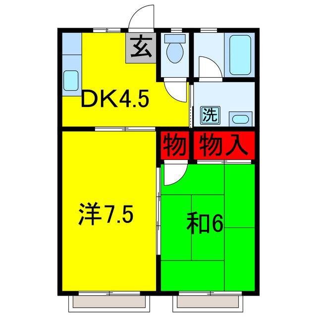 アーバンハイツYM(2DK/1階)の間取り写真