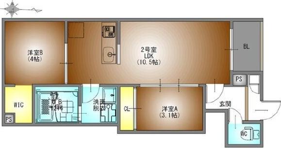 REGALEST桜山(2LDK/3階)の間取り写真