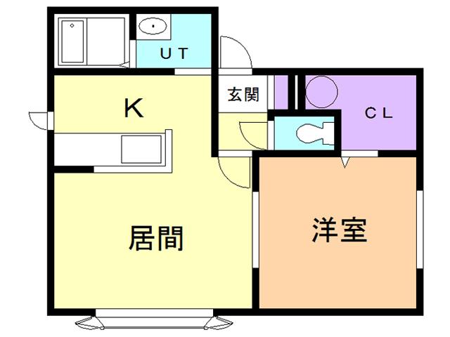 ディアコート6(1LDK/2階)の間取り写真