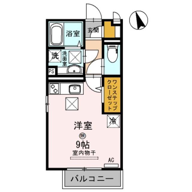 クレール出島(ワンルーム/2階)の間取り写真