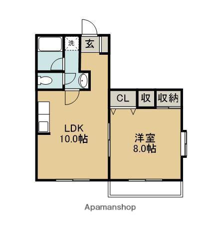 リバーシティ学園都市(1LDK/2階)の間取り写真