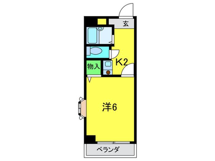 エミエール堺(1K/3階)の間取り写真