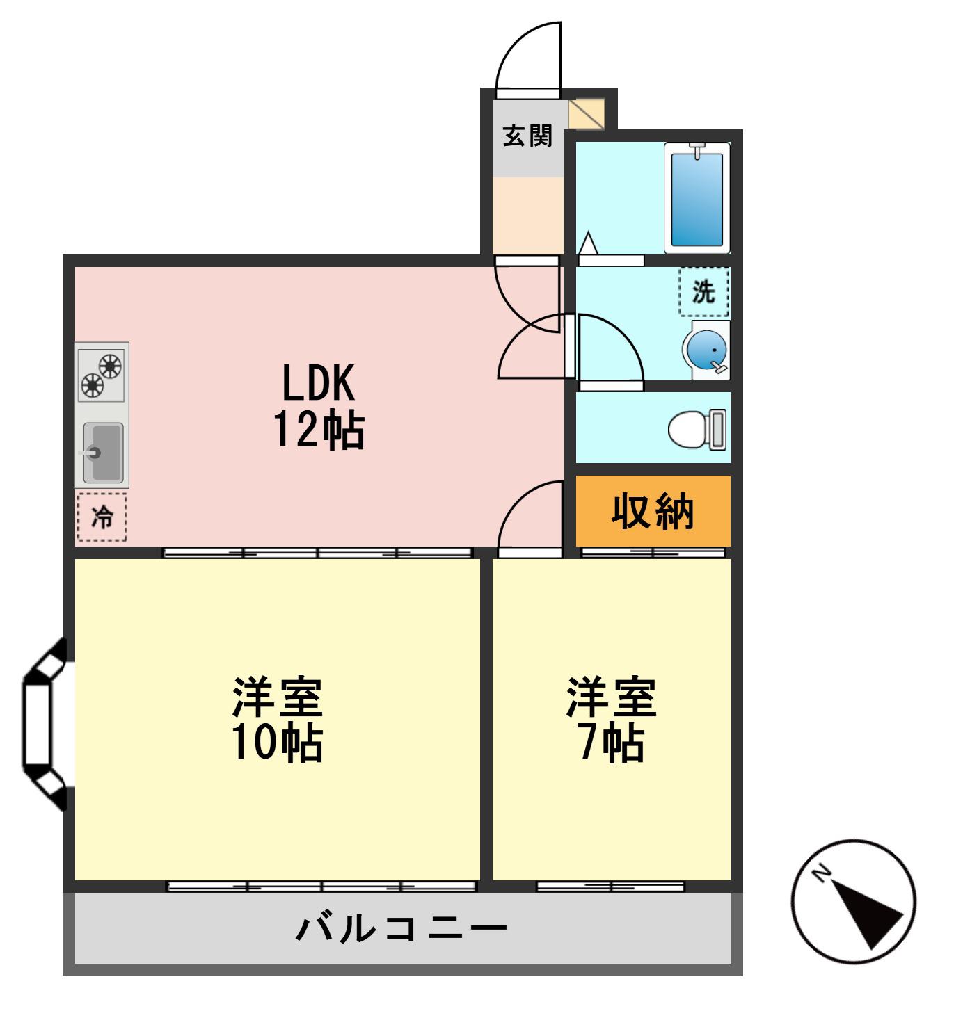 COLIN(2LDK/3階)の間取り写真