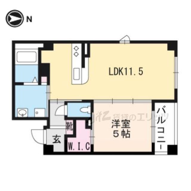 カミオン舟木(1LDK/3階)の間取り写真