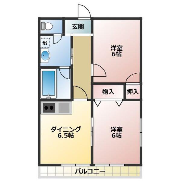 レーニア(2DK/4階)の間取り写真