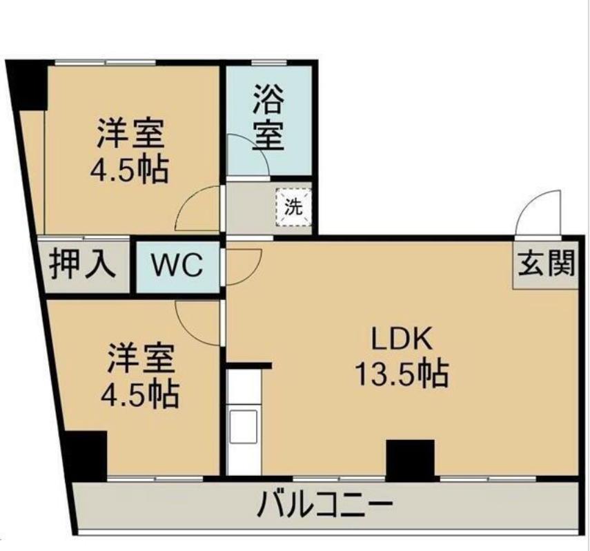 サンファンレジデンス(2LDK/7階)の間取り写真