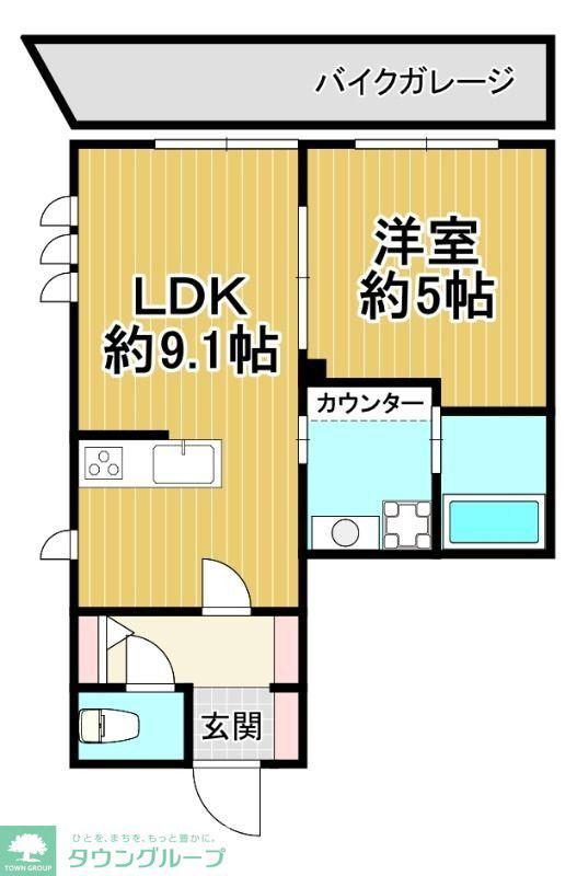 クレールムサシ(1LDK/1階)の間取り写真