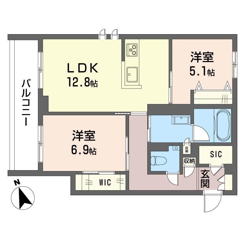 セントリビエ湘南台(2LDK/3階)の間取り写真