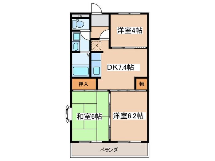 エクセレンススクエア(3DK/3階)の間取り写真