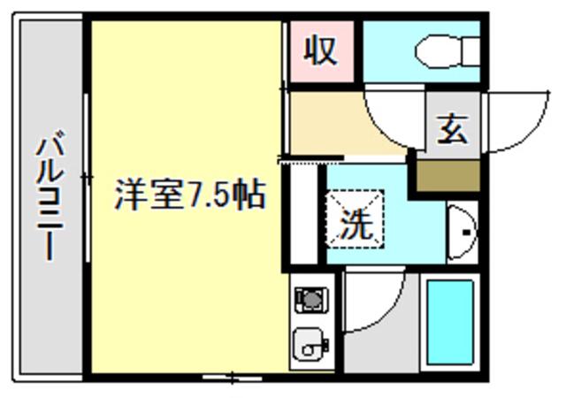 多賀ハイツ(ワンルーム/3階)の間取り写真