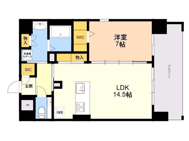 S-RESIDENCE大手門AWESOME(1LDK/15階)の間取り写真
