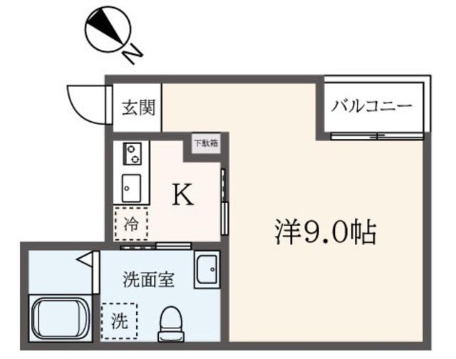 AR厚木旭町イースト(1K/3階)の間取り写真