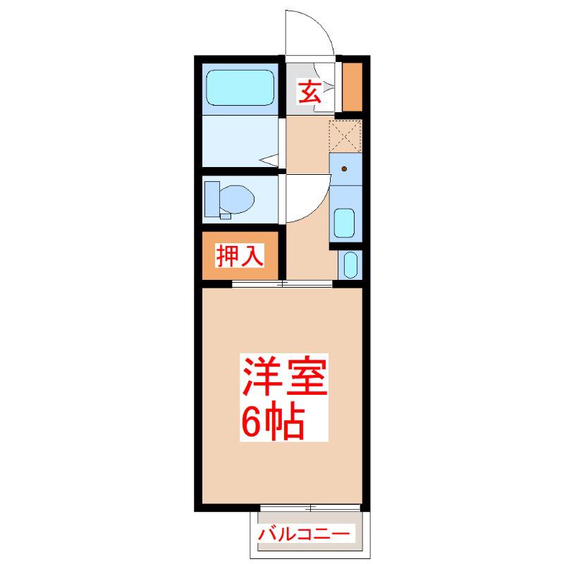 セリバテール東谷山I(1K/2階)の間取り写真