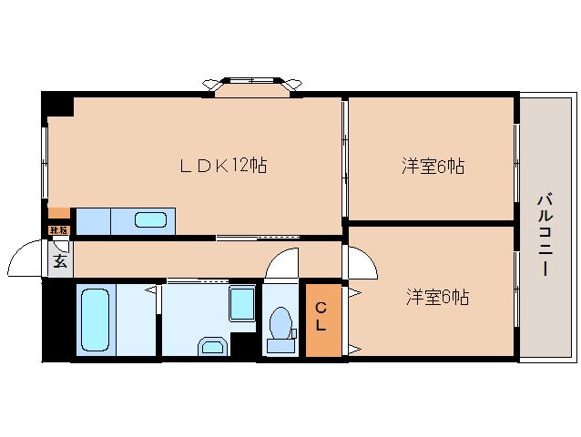 センチュリーアスカ2(2LDK/1階)の間取り写真