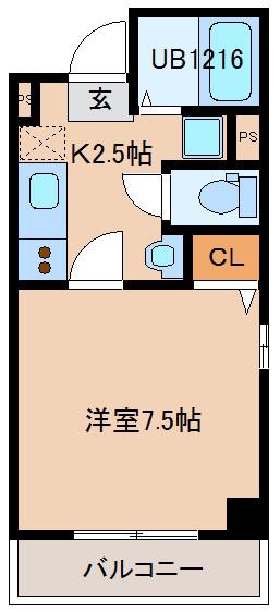 KDA OSAKA 45(1K/4階)の間取り写真
