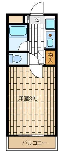 ソアールエノモト(1K/1階)の間取り写真