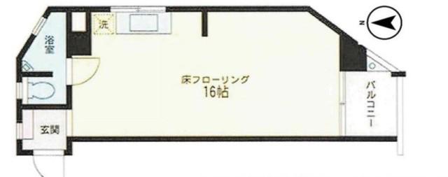 目黒第一ビル(ワンルーム/5階)の間取り写真