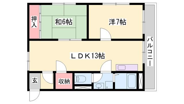 さくらハイツ(2LDK/2階)の間取り写真