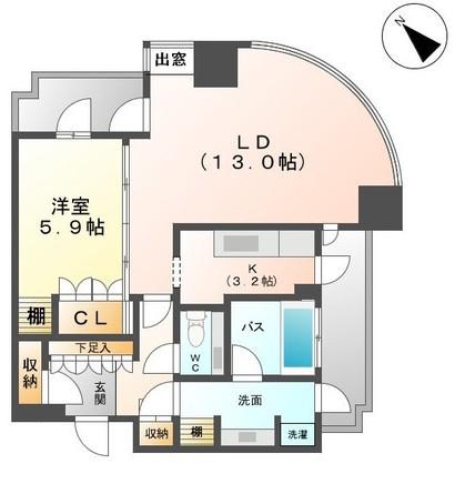 千種タワーヒルズ(1LDK/8階)の間取り写真