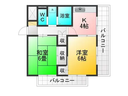 メゾンラフォーレ(2K/2階)の間取り写真