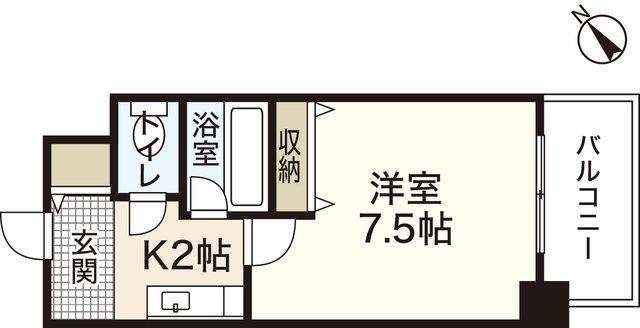 アムール祇園新橋(1K/5階)の間取り写真