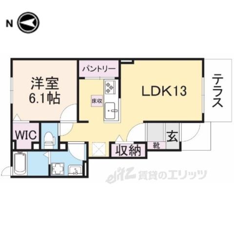 アドニスⅠ(1LDK/1階)の間取り写真