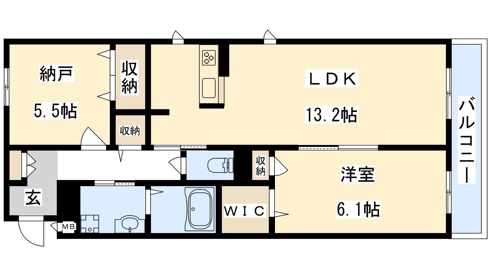 カーサエスペランサ(1SLDK/2階)の間取り写真