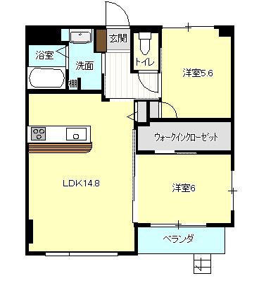 プレミール(2LDK/1階)の間取り写真