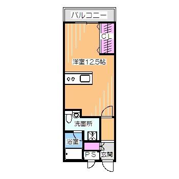 TKアンバーコート宿院(ワンルーム/4階)の間取り写真