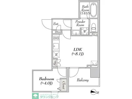 MYRIA RESIDENCE RYGOKU II(1LDK/10階)の間取り写真