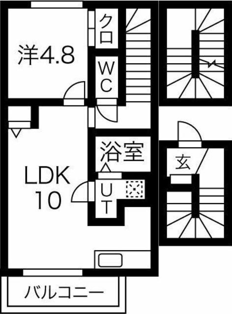 ディアコート東所沢(1LDK/3階)の間取り写真