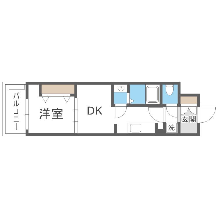ALIVIS九条(1LDK/4階)の間取り写真