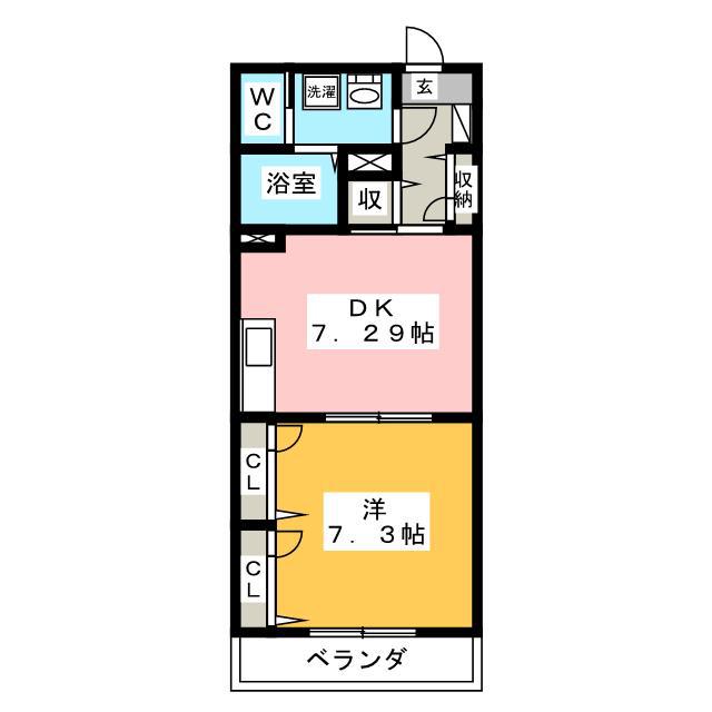 ルミエール(1DK/3階)の間取り写真