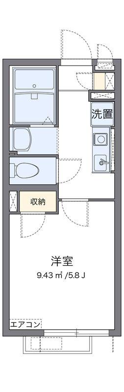 ヴィアロ高島平レジデンスA(1K/2階)の間取り写真