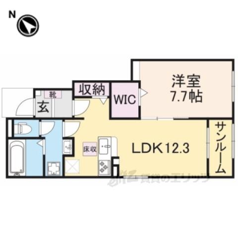 ネオトラストⅠ(1LDK/1階)の間取り写真