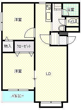 セレッソ福沼(2LDK/1階)の間取り写真