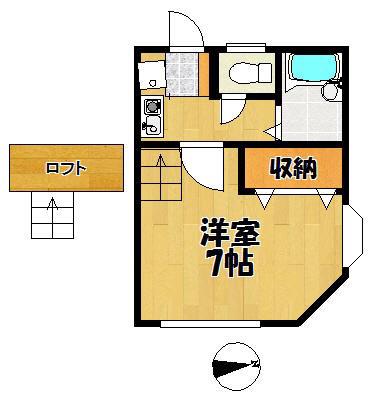 アイシンコーポI(1K/2階)の間取り写真