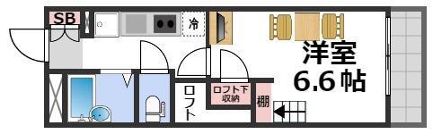 プロスパーコート鶴橋(1K/3階)の間取り写真