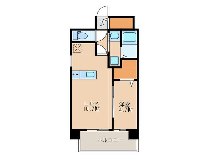 RENOAS HAKATA(1LDK/2階)の間取り写真