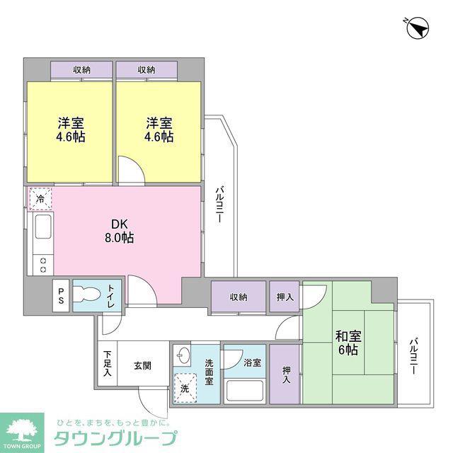 メゾンムラセ(3DK/2階)の間取り写真