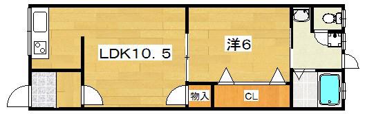 橘ハイツ(1LDK/1階)の間取り写真