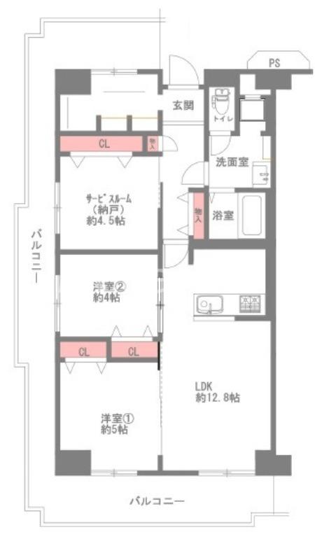 レック北梅田(3LDK/8階)の間取り写真