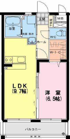 レインボースター(1LDK/4階)の間取り写真