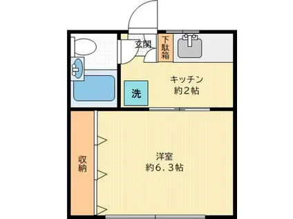いなげや(1K/1階)の間取り写真