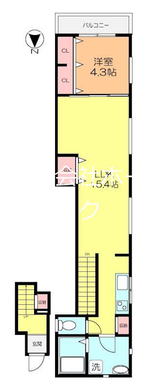 コーポE&J(1LDK/2階)の間取り写真
