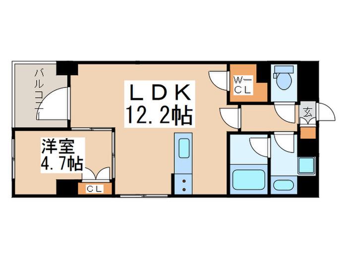日本橋ROOTS(1LDK/3階)の間取り写真