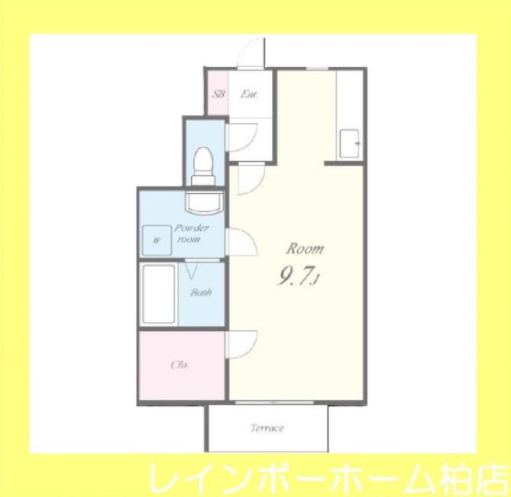 グリーンソレアード(ワンルーム/1階)の間取り写真