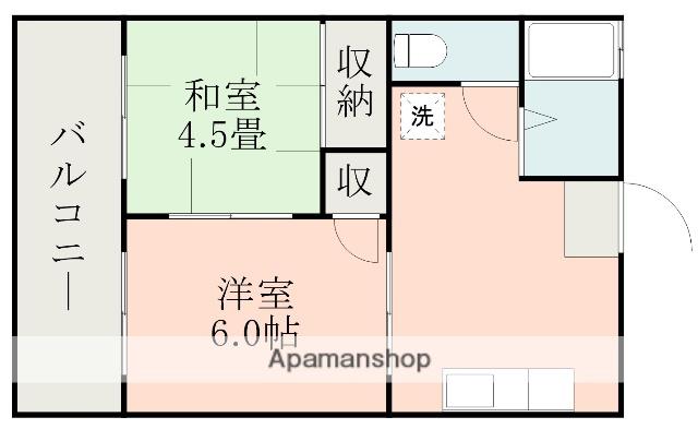 コーポ麻(2K/1階)の間取り写真