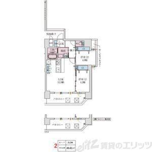 スプランディッド梅田ウエスト(2LDK/10階)の間取り写真