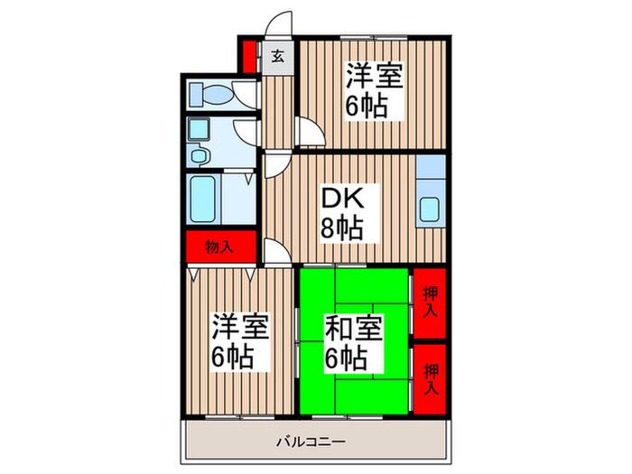 長澤マンション(3DK/3階)の間取り写真